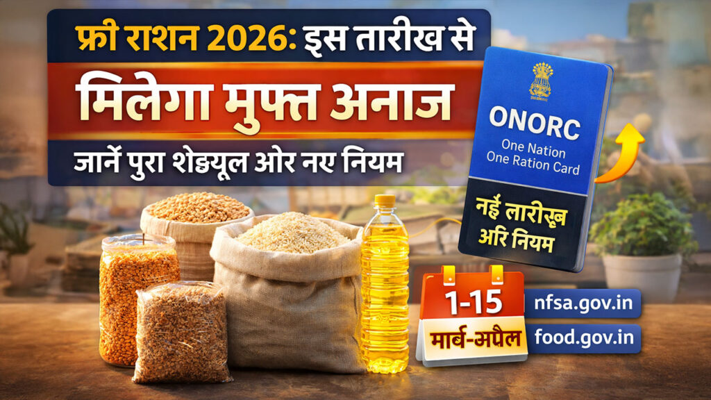 फ्री राशन 2026: इस तारीख से मिलेगा मुफ्त अनाज, जानें पूरा शेड्यूल और नए नियम