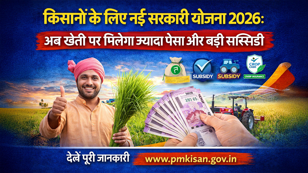 किसानों के लिए नई सरकारी योजना 2026: अब खेती पर मिलेगा ज्यादा पैसा और बड़ी सब्सिडी
