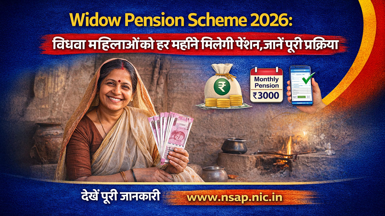 Widow Pension Scheme 2026: विधवा महिलाओं को हर महीने मिलेगी पेंशन, जानें पूरी प्रक्रिया